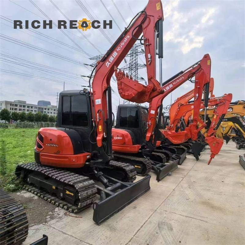 Front view of a 2025 Kubota KX155-5 used excavator – durable 5-ton class machine, low hours, best deal for construction and landscaping at $15,278